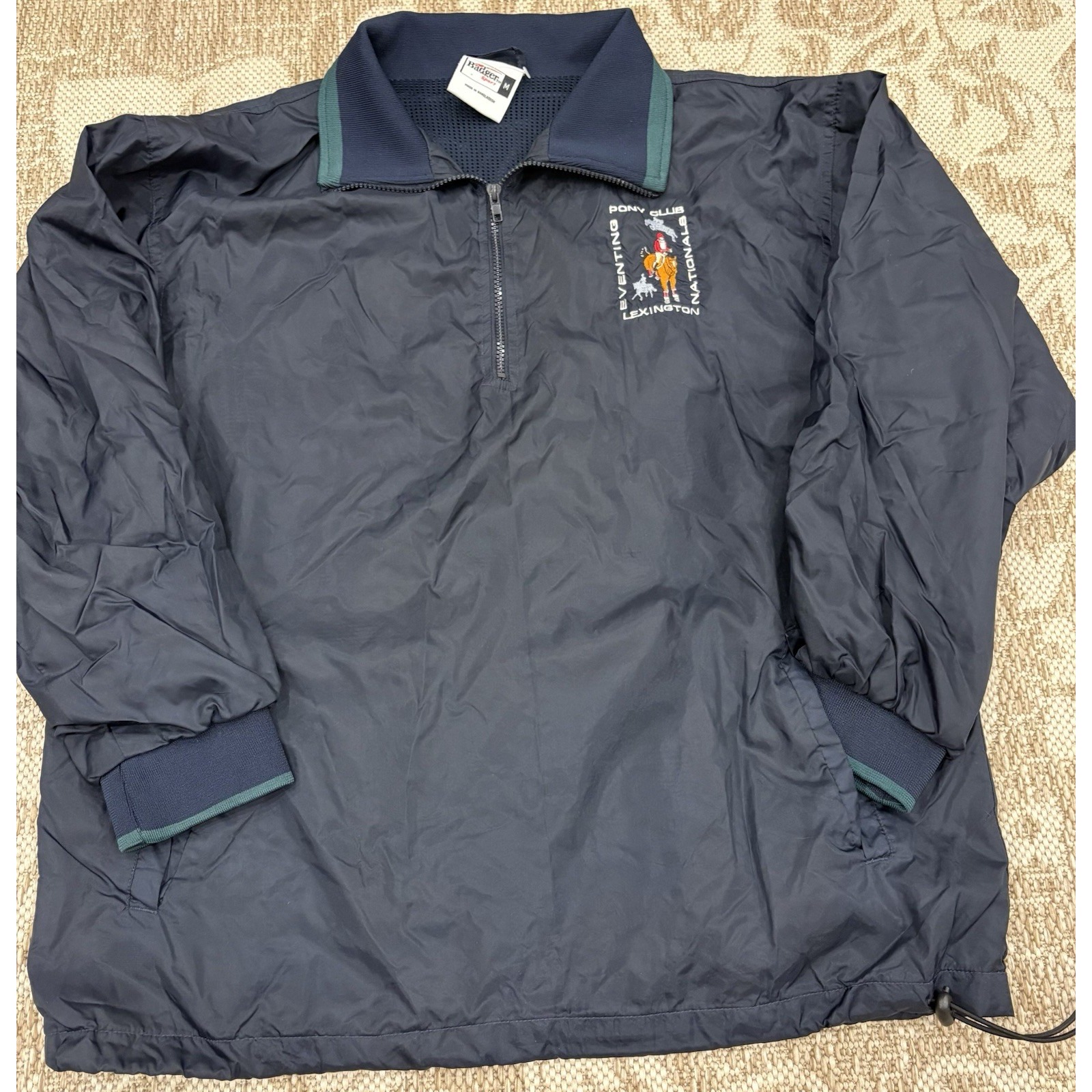 Badger Vtg Equestrian Jacket Half Zip Coat M Uspc Pony Club Lexington Kentucky